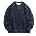 thumbnail image 1 of Hrsba Crew Neck Sweatshirt for Men, Mens Solid Color Pocket Raglan Sweatshirt Long Sleeve Crewneck Casual Comfortable Pullover, 1 of 3