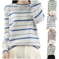 thumbnail image 1 of Hrsba Crewneck Sweatshirt Women Stripe Long Sleeve Knit Pullover Sweater, 1 of 4