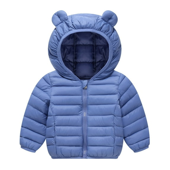Hrsba Fall and Winter Children's Down Jacket Kids Lightweight Long Sleeved Warm Outerwear for 1 to 6 Years Old Boys and Girls