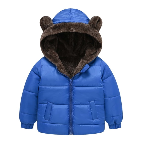 Hrsba Fall Jacket for Girls Unisex Printed Fleece Hooded Long Sleeved Zip Up Jacket for 2 to 8 Years Old Boys and Girls