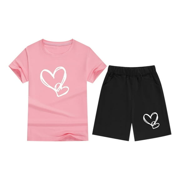 Hrsba Fashion Boy And Girls' Casual Short Sleeve Round Neck Collar Botton Solid Color Short Pants Sets,Toddler Summer Short Sleeve Round-Neck Blouses & Shirts Sets