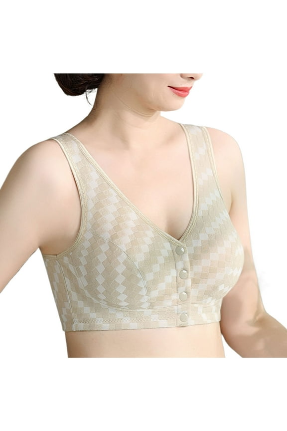 Front Closure Bra,One Piece Wireless Front Fastener Tank Style Breathable Daily Bra