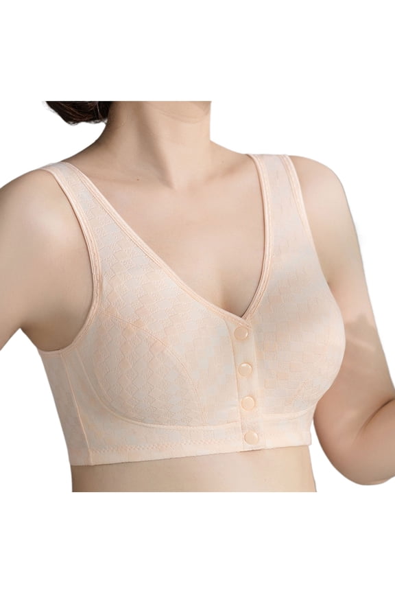 Front Closure Bra,One Piece Wireless Front Fastener Tank Style Breathable Daily Bra