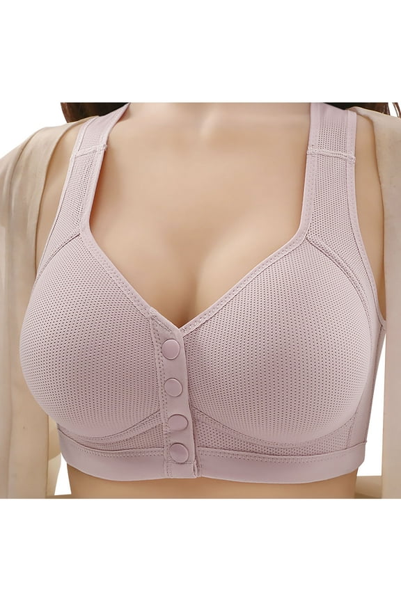 Front Closure Bra,Solid Color Wireless Tank Style All Day Wear Bra for Women