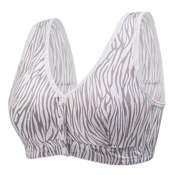 Hrsba Front Closure Bras for Older Women Seamless Lift Support Breathable Side Support Back Smoothing Daily Wear Bra