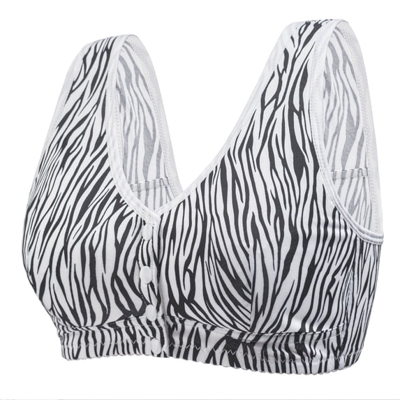 Hrsba Front Closure Bras for Older Women Seamless Lift Support Breathable Side Support Back Smoothing Daily Wear Bra