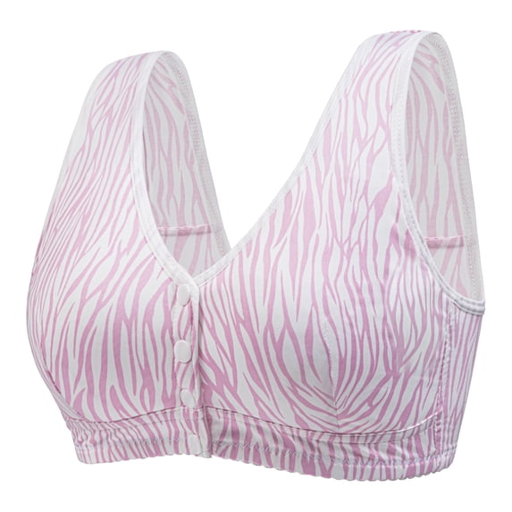 Hrsba Front Closure Bras for Older Women Seamless Lift Support Breathable Side Support Back Smoothing Daily Wear Bra
