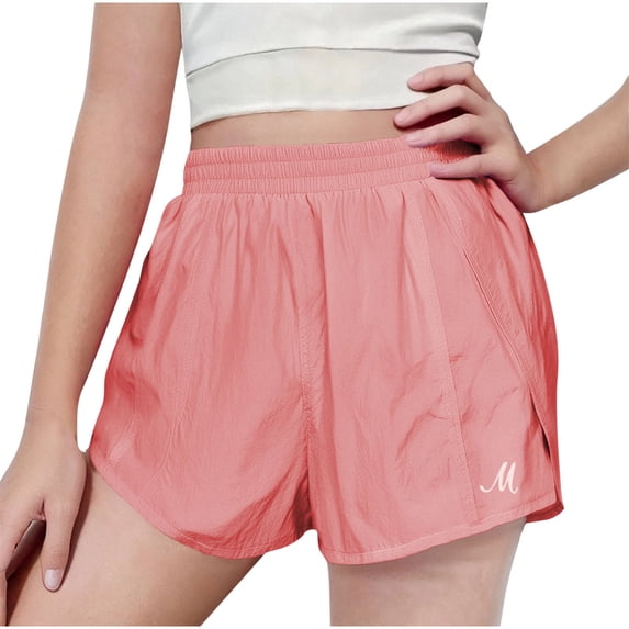 Hrsba Girls Active Shorts Solid Color Fast Drying Lightweight Sporty Summer Shorts For Teens