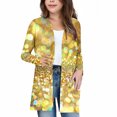 thumbnail image 1 of Hrsba Girls Cardigan Print Long Sleeve with Pocket Open Front Outerwear Soft Knit Fabric for Daily Casual Wear Cardigan, 1 of 7