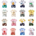 thumbnail image 1 of Hrsba Girls Short Set Pure Cotton Short Sleeve Crew Neck Tee And Daily Casual Shorts Two Piece Set, 1 of 6