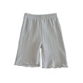 thumbnail image 1 of Hrsba Girls Shorts Solid Color Knitted Texture Ruffle Detail Soft Lightweight Breathable Comfy Summer Girls Biker Shorts, 1 of 5