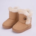 thumbnail image 1 of Hrsba Girls Snow Boots,On Solid Color Fleece Lined Warm Mid Calf Cotton Boots, 1 of 5