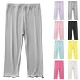 thumbnail image 1 of Hrsba Girls Leggings Solid Candy Color Skinny Pencil Elastic Waist Outer Wear Cropped Point Casual Bottoms, 1 of 6