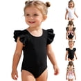 thumbnail image 1 of Hrsba Girls Swimsuit Cute Open Back Bow Sun Protection Summer Swimwear, 1 of 5