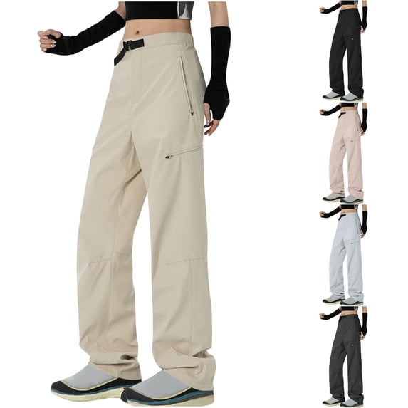 Hrsba Hiking Pants For Women Water Multi Pocket Outdoor Training Long Trousers