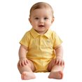 thumbnail image 1 of Hrsba Infant Romper Boy,Solid Color Short Sleeve Embroidery Bodysuit For Toddler Boy 0-2Y, 1 of 5