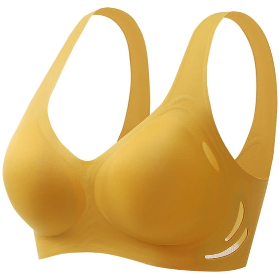 Hrsba Jelly Bras for Women,Wireless Bras,Solid Color Teardrop Cup Semi Fixed Cup Gel Pad Soft Support Comfortable Everyday Wear Bra
