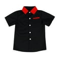 thumbnail image 1 of Hrsba Kids Basic Tee Solid Color Short Sleeve Lapel Collar Button Pocket Shirt Summer Casual Gentle Feel Light Feel for 3 11 Years Unisex Toddlers, 1 of 3