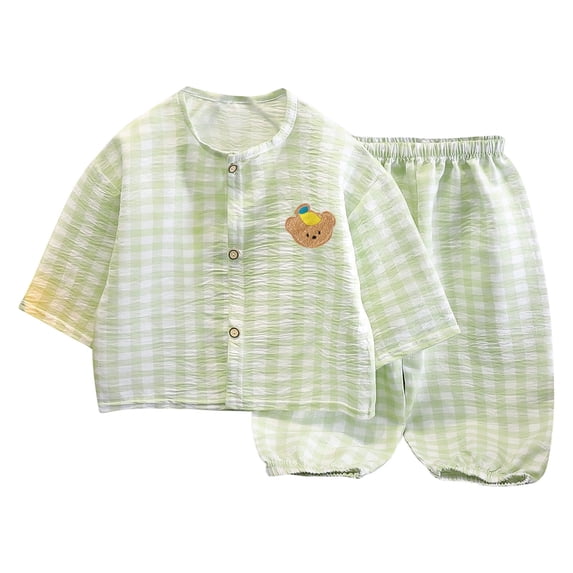 Hrsba Kids Summer 2 Piece Outfits Sets,Children's Summer Small Print Comfortable Round-Neck Two-piece Set,Toddler Summer Short Sleeve Round-Neck Blouses & Shirts Sets