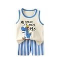 thumbnail image 1 of Hrsba Kids Summer 2 Piece Outfits Sets,Fashion Boys' Casual Sleeveless Round Neck Collar Botton Printed Short Pants Sets,Toddler Summer Round-Neck Tank Top Sets, 1 of 3
