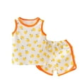 thumbnail image 1 of Hrsba Kids Summer 2 Piece Outfits Sets,Kids Sleeveless Round Neck Set Home Wear Two-piece Set Cute Casual Two-piece Set,Toddler Summer Round-Neck Tank Top Sets, 1 of 3