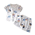 thumbnail image 1 of Hrsba Kids Summer 2 Piece Outfits Sets,Kids Summer 2 Piece Outfits Casual Short Sleeve Round Neck Toddler Summer Short Sleeve Round-Neck Blouses & Shirts Sets, 1 of 4