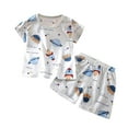 thumbnail image 1 of Hrsba Kids Summer 2 Piece Outfits Sets,Kids Summer 2 Piece Outfits Casual Short Sleeve Round Neck Toddler Summer Short Sleeve Round-Neck Blouses & Shirts Sets, 1 of 4