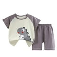 thumbnail image 1 of Hrsba Kids Summer 2 Piece Outfits Sets,Summer Girls And Boys T-shirt Baby Clothes Short Sleeved Shorts Set,Toddler Summer Round-Neck Tank Top Sets, 1 of 3