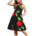 thumbnail image 1 of Hrsba Kids Summer Dress,Casual Sleeveless Dress for Girls,2-12 Years Girls' Summer Casual Sleeveless Round Neck Button With Pockets Dress, 1 of 5