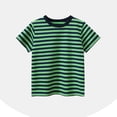 thumbnail image 1 of Hrsba Kids T Shirt Unisex Crew Neck Short Sleeve Summer Casual Stripe Print Shirt Light Feel Top, 1 of 4