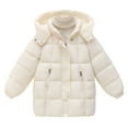thumbnail image 1 of Hrsba Kids Unisex Jacket Boys Girls Coat Children's Winter Thickened Hooded Warm Coat Medium To Long Long Sleeve Versatile Thickened Outerwear for 4-14Y, 1 of 3