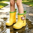 thumbnail image 1 of Hrsba Kids Unisex Rain Boots,Slip On Solid Color Animal Pattern Trim Waterproof Anti Slip Short Rubber Boots for 2-11Y, 1 of 6