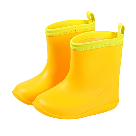 Hrsba Kids Unisex Rain Boots,Slip On Solid Color Waterproof Anti Slip Indoor Outdoor Short Rubber Boots
