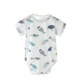 thumbnail image 1 of Hrsba Kids Winter Casual Jumpsuit Rompers, Fruit Print Short Sleeved Jumpsuit Newborn Thin Climbing Suit For 0-18 Month Unisex Boys Girls Short Sleeve Fish Print Bodysuit, 1 of 3