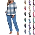 thumbnail image 1 of Hrsba Pajamas for Women Set,Print Raglan Long Sleeve Crew Neck Top and Cuffed Long Pants Women's Sleepwear Sets, 1 of 8