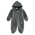 thumbnail image 1 of Hrsba Long Sleeved Long Crawling Clothes Kids Jumpsuit Wool Hooded Footed Romper 0-24 Months Outdoor Sleepwear Loungewear Air Conditioner Pajamas, 1 of 5