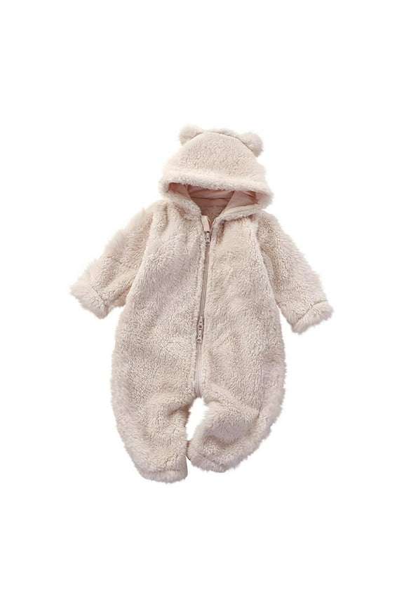 Long Sleeved Long Crawling Clothes Rompers For Boys Girls Solid Color Flannel With Open Hands And Feet 0-18 Months Warm Sleepwear Air Conditioner Pajamas