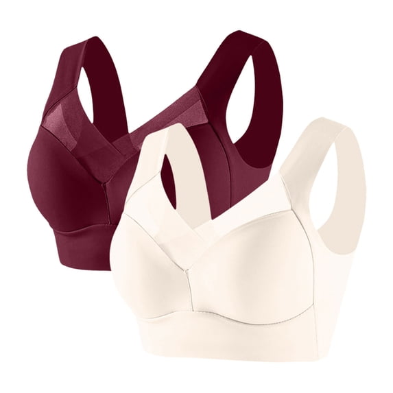 Hrsba Maternity Bra, Wireless Front Opening Tank Style Seamable Lifted Daily Bras 2 Pack