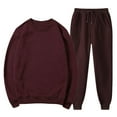 thumbnail image 1 of Hrsba Solid Color Long Sleeve Crew Neck Top and Drawstring Long Pants Casual Daily Wear Mens 2 Piece Set, 1 of 4