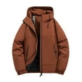 thumbnail image 1 of Hrsba Mens Hooded Winter Coats, Down Parka Men Solid Color Hooded Long Sleeve Full Zip Windproof Water Repellent Warm Graphene Jacket, 1 of 2