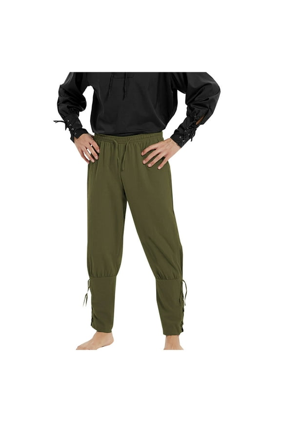 Men's Pants,Knight Strap Renaissance Style Stage Performance Wear Comfortable Long Pants for Men