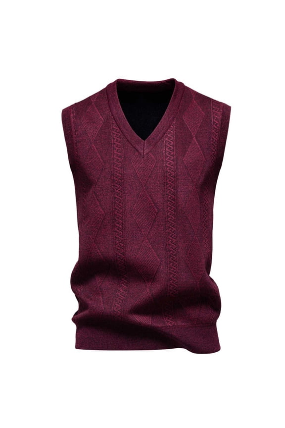 Men's Pullover Sweaters V Neck Sweater Argyle Stretchy Knit Sweater Men Fall Winter British Style Knitwear Lightweight
