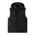 thumbnail image 1 of Hrsba Men's Sleeveless Parkas, Mens Winter Parka Solid Color Sleeveless Hooded Full Zip Warm Jacket with Removable Hood, 1 of 5