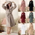 thumbnail image 1 of Hrsba Men's Winter Robe,Solid Color Extended Hooded Sleep Robe With Pockets Unisex Fall Bathrobe, 1 of 6