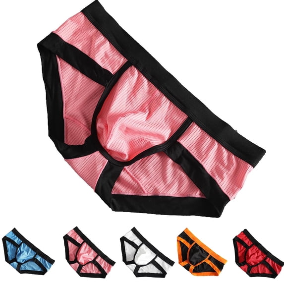 Hrsba Mens Bikini Underwear Pure Cotton Ultra Thin Transparent Design Breathable Skin Friendly Comfortable Triangle Briefs