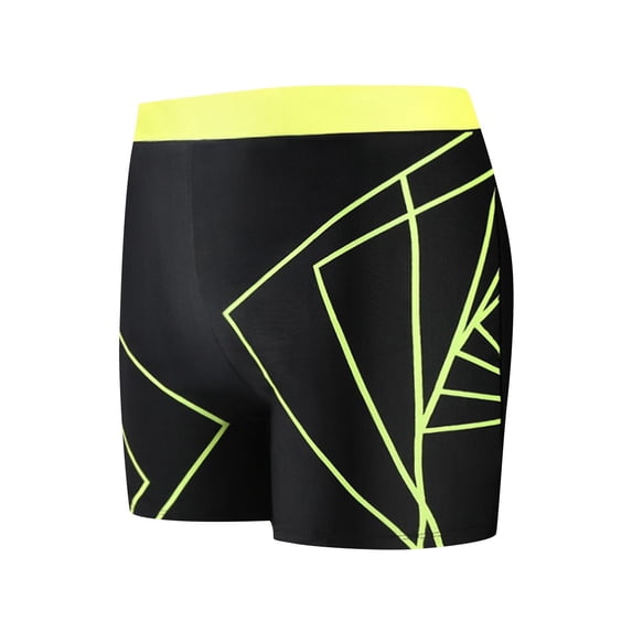 Hrsba Mens Board Shorts Swimwear Print Color Scheme Elastic Waist High Stretch Soft Flat Angle Men Swim Shorts