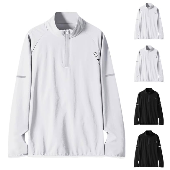 Hrsba Men's Crew Neck T Shirt Half Zip Closure Short Sleeve Pullover Style Comfortable Tee for Workout and Summer Wear