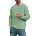 thumbnail image 1 of Hrsba Mens Crewneck Sweater Solid Color Knit Pullover Sweater for Men Casual Fall Winter Long Sleeve Warm Top, 1 of 5
