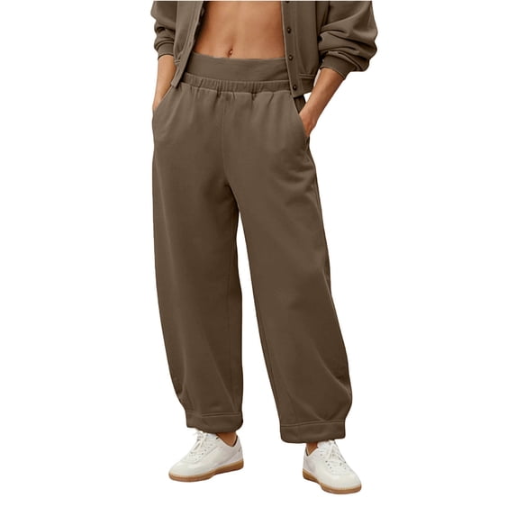 Hrsba Mens Exercise Pants,Elastic Waist Solid Color Summer Casual Lightweight Breathable Long Pants