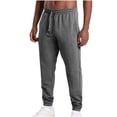 thumbnail image 1 of Hrsba Mens Exercise Pants,Summer Solid Color Casual Versatile Pants Drawstring Tapered Leg for Fitness and Daily Use, 1 of 5